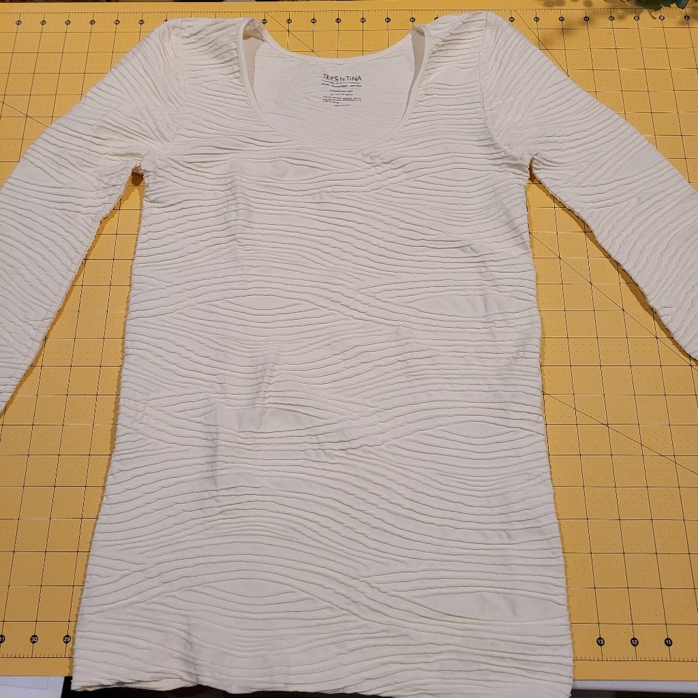Tees by Tina cream stretch shirt